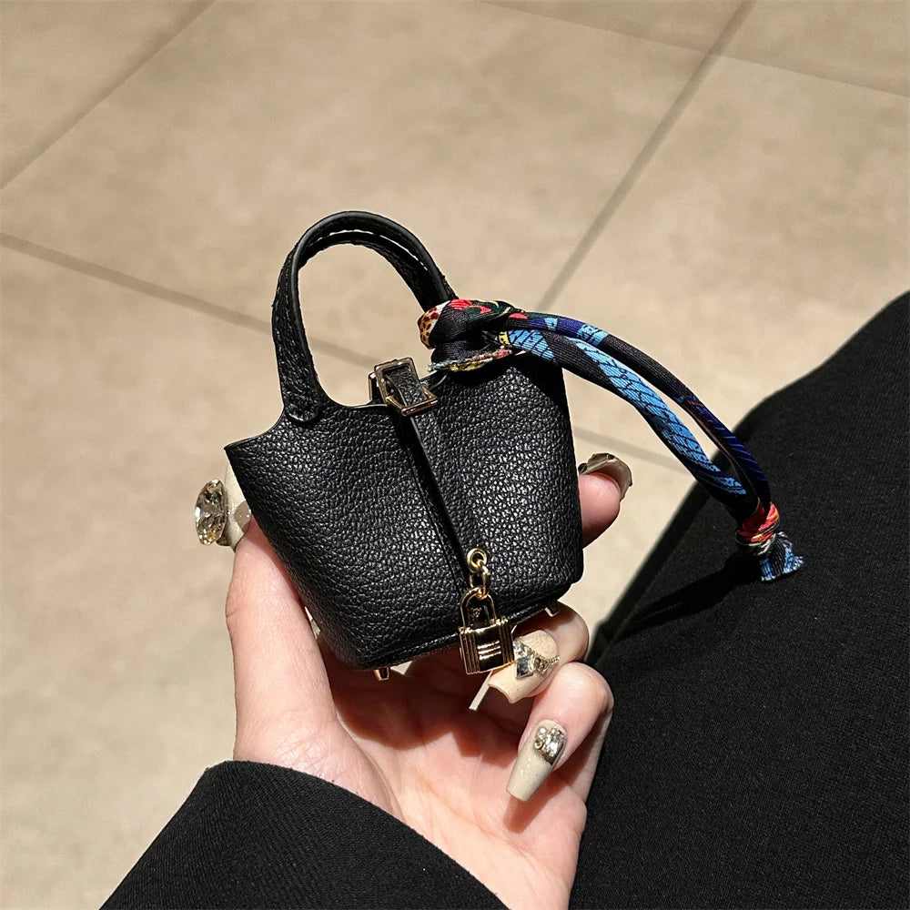 New Mini House Small Bag Handheld Portable Hand Rope Bluetooth Earphone Bag Zero Wallet Multi functional Small Bag