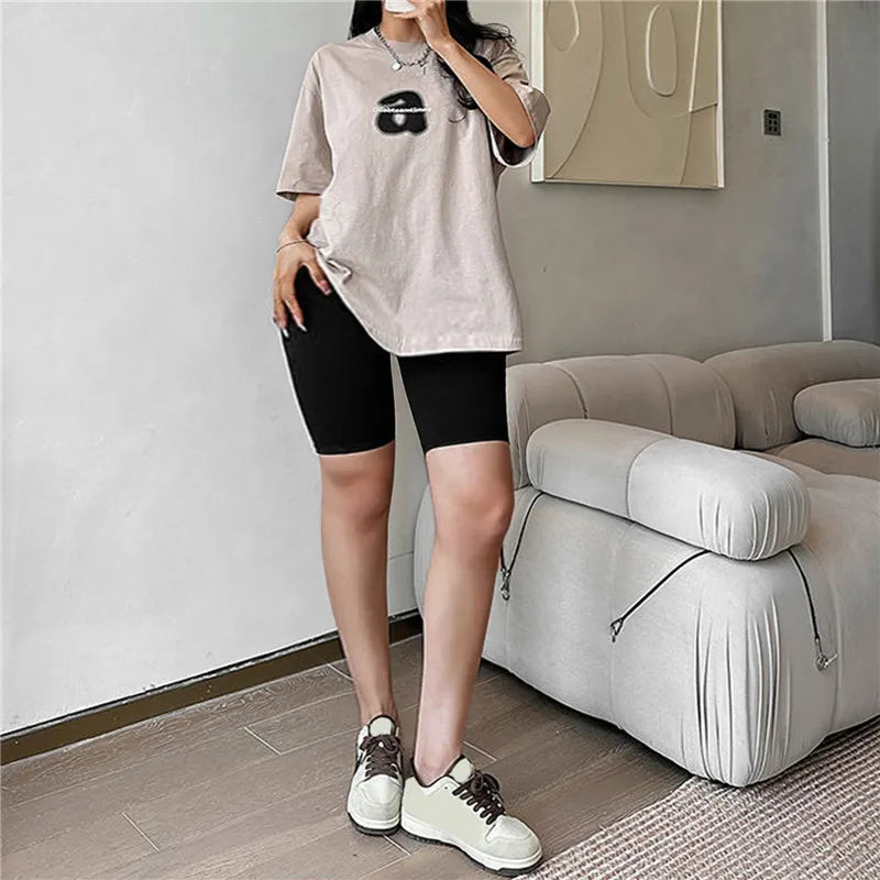 Women Yoga Sports Shorts High Waist Fitness Shorts Casual Streetwear Short Trousers with pocket